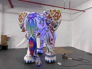 Elefante Inflable con Patrones Coloridos Utilizado para Decoración en Circo, Zoológico, Parque de Atracciones y Desfiles de Fiestas - Product Image 6