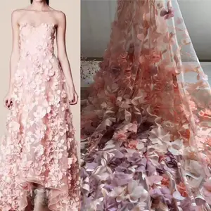 DELACE 3d flowery lace multi-color lace fashion dress fabric designer diy evening dress