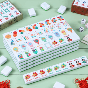 Tuiles de Mahjong Américaines Standard de Luxe en Acrylique de Qualité Supérieure, Inspirées du Cloisonné, pour Collectionneurs et Joueurs - Product Image 1