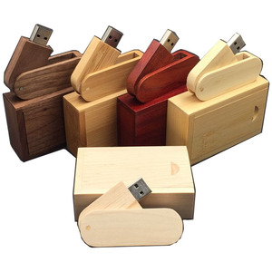 Free custom design logo wooden usb flash disc 4gb 8gb 16gb 32gb 64gb usb2.0 3.0 swivel wood usb wooden usb flash drive with box