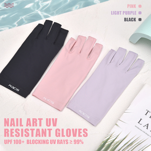 Gants de protection pour les ongles, résistants aux UV, demi-doigts, respirants, en fibre acrylique, pour la manucure et la lampe à gel - Product Image 1