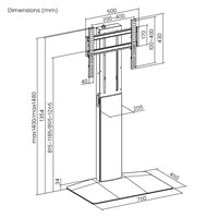 LUMI Hauteur Réglable Base FreeLift TV Floor Stand Soporte De TV OEM/ODM Vente en gros | FS61M-44TF