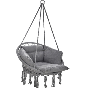 Traditional Outdoor Patio Garden <strong>Swing</strong> Hanging Rope Netting Steel <strong>Frame</strong> 500LBS Capacity for Home Living Room Outdoor Furniture - Product Image 6