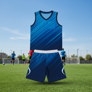 Maillot de football authentique personnalisé pour homme, débardeur d'entraînement respirant, antibactérien, 100% polyester, sans manches, uniforme toutes saisons - Product Image 3