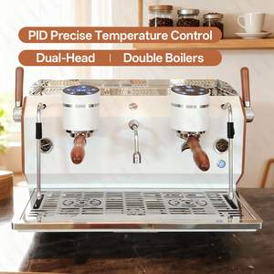Máquina de café comercial semiautomática de doble cabezal con control de temperatura PID y sistema de preparación eléctrico - Product Image 2