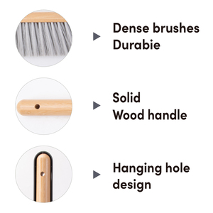 Juego de cepillo de mano y recogedor multiusos de bambú negro ecológico - Product Image 4