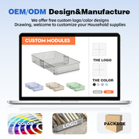 WANUO Ensembles de boîtes de rangement modulaires pour tiroirs, organiseurs de tiroirs rétractables en plastique PET