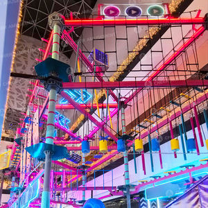 Équipement <span class=keywords><strong>de</strong></span> parc d'aventure en corde haute suspendue personnalisé pour l'intérieur, parcours d'aventure stimulant pour les 6 ans et plus, <span class=keywords><strong>construction</strong></span> en alliage métallique, 20+ éléments - Product Image 4