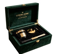 Boîte cadeau en velours vert foncé, emballage de luxe pour cadeau d'affaires, hôtel, maison, collection d'aromathérapie
