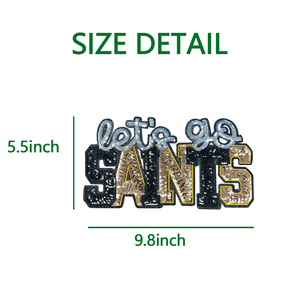 ホットセール 西部の試合日 スパンコール刺繍入り「Let's Go Saints」アイロン接着パッチ フットボール 野球 スパンコールパッチ - Product Image 4