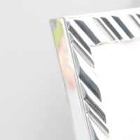 5*7 Nouveau Design de Motif de Vague, Style Moderne et à la Mode, Élégant Cadre Photo en Verre Argenté de Haute Qualité