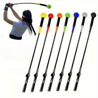 Entrenador de Swing de Golf OEM de 47 Pulgadas con Empuñadura de TPE, Cabeza de Silicona y Varilla de Fibra de Vidrio, Ayuda para el Entrenamiento de Swing de Golf