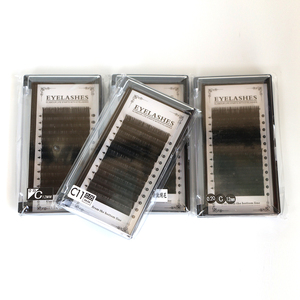 Wholesale Darkest Black PBT Silk Faux <strong>Mink</strong> <strong>Eyelash</strong> <strong>Extensions</strong> 0.15-0.20mm C Curl 11-12mm Flat Split Tips Beauty False <strong>Eyelashes</strong> - Product Image 1