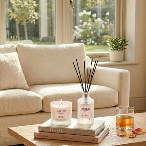 AIKUN Handmade Natural 120 Days Long Lasting Soy Wax Candle Set <b>Reed</b> <b>Diffuser</b> Set <b>for</b> Bedroom Bathroom Living Room Home - Product Image 2