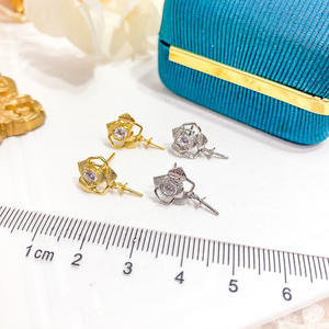 Accesorios de Plata S925 para DIY, Bandeja Vacía con Diseño de Flor para Joyería, Aretes, Cuentas de 8-10mm, Categoría de Producto: Aretes de Perlas-20928 - Product Image 3