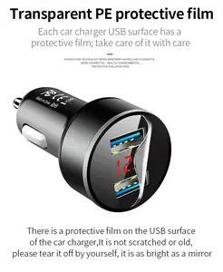 Chargeur rapide de téléphone portable OEM 3.1A 15W Chargeur de voiture USB 2 ports Double chargeur de voiture USB Quick Charge 3.0