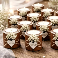 Lot de porte-bougies en bois perlé faits à la main, avec lettre personnalisée, pour cadeau d'invité de mariage, centre de table, souvenir, produit transfrontalier très vendu