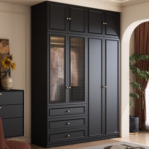 Custom Wooden Wardrobes Minimalist Modern Eco-Friendly Large Capacity Bedroom Small-Space Home Sideboards In-Stock Wall Units - Product Image 1