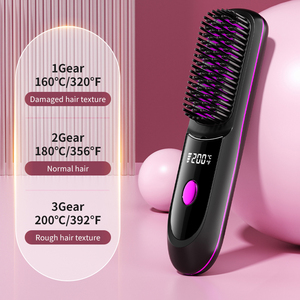 Nuova Spazzola Lisciante Riscaldata <span class=keywords><strong>Senza</strong></span> Fili Ricaricabile, Strumento per lo Styling dei Capelli con Base di Ricarica - Product Image 2