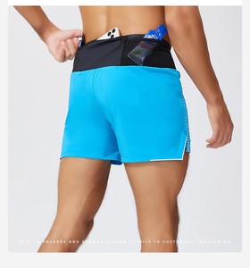 Herren 2 in 1 Laufs horts mit Unterwäsche für Herren Schnellt rocknende Sports Split Shorts Benutzer definiertes Logo Reflective Gym Active Shorts - Product Image 3