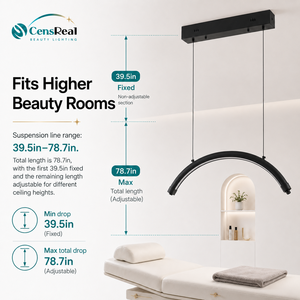 <span class=keywords><strong>Plafonnier</strong></span> demi-<span class=keywords><strong>lune</strong></span> 50W mural 28 pouces pour extension de cils, photographie, tatouage, soins du visage, éclairage de salon en arche - Product Image 2