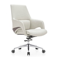 Chaise de bureau exécutive moderne en cuir blanc à dossier haut, vente en gros d'usine en Chine, chaises de bureau ergonomiques