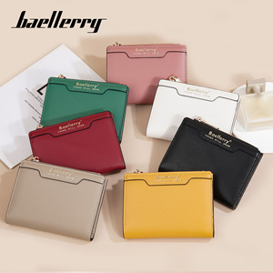 กระเป๋าใส่เหรียญขนาดเล็กสำหรับผู้หญิง Baellerry สีแดง กระเป๋าสตางค์แบบซิป ใช้ได้ทุกวัน สีพื้น - Product Image 4