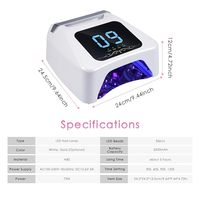 Lampe à ongles intelligente UV LED 72W Séchoir à ongles en gel à séchage rapide avec 4 réglages de minuterie et capteur IR Lampe à gel de vernis à gel de longueur d'onde 365nm