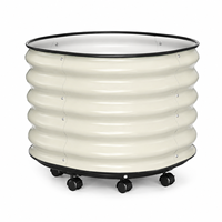 Jardinière surélevée mobile en métal sur roues, en acier galvanisé, pour l'extérieur, avec trous de drainage, vente en gros, OEM, ODM