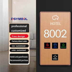 2024ใหม่ dsymbol แบบสัมผัสกริ่งประตูแบบปรับแต่งได้พร้อมไฟ LED หมาย<span class=keywords><strong>เลข</strong></span>ประตูห้อง - Product Image 2