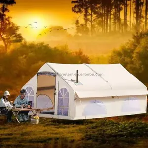 חדש עיצוב אוויר כותנה 3m 4m בד מתנפח פעמון אוהל עמיד למים 4 עונה יוקרה חיצוני Glamping אוהל יורט קמפינג אוהל