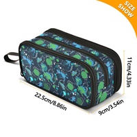 Boîte à crayons personnalisée pour enfants avec motif de dinosaure mignon, en nylon et mousse, fermeture à glissière, pour garçons de 6 à 11 ans