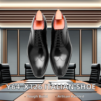 Chaussures Oxford pleine fleur en forme de W de style italien pour hommes 100% cuir de vachette semelle intérieure en PU de haute qualité fermeture à lacets pour l'automne formel