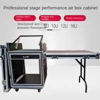 Boîtier d'air professionnel personnalisé en aluminium 12U à quatre roues, valise à outils en PP avec 2 tiroirs pour mixeur, amplificateur audio, équipement de scène aérien, ODM
