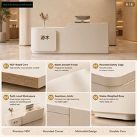 Comptoir de bar commercial en bois laqué en forme de L, moderne, écologique et durable, pour salons de beauté, cabinets médicaux/dentaires