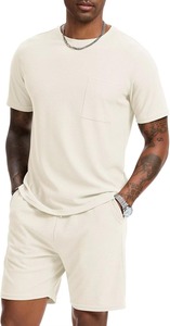 Conjunto de camiseta y pantalones cortos de secado rápido para hombre, estilo casual, holgado, con estampado personalizado, estilo vintage de verano. - Product Image 3