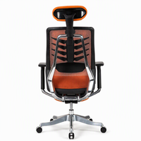 Chaise de bureau exécutive VANBOW de haute qualité, pivotante, avec dossier haut en maille, réglable en hauteur