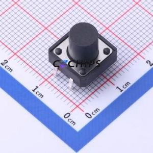TS-KG1103-BB100F Tactile Switch Through hole-4P,12x12mm Switch Single Pole Single Throw Round Button 2.5N Through Hole - Product Image 1