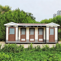 Toilettes et douches mobiles modernes intégrées pour l'extérieur, toilettes publiques pour sites touristiques, conteneur robuste et écologique