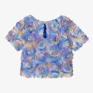 2024 nouveauté personnalisé <span class=keywords><strong>rose</strong></span> dentelle filles tenue avec satin jupes plissées enfants deux pièces enfants vêtements <span class=keywords><strong>ensemble</strong></span> pour printemps été - Product Image 4