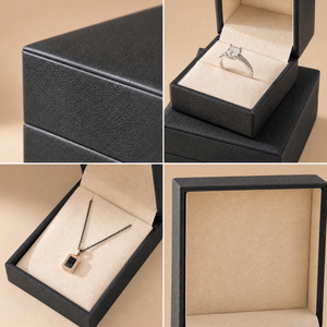 Zebopak Black Leather Christmas Jewellery <b>Box</b> Set with Ring Necklace Pendant <b>Bracelet</b> Holiday <b>Gift</b> Collection Factory - Product Image 4