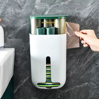 MIXWARES Organisateur de sacs en plastique mural 2 en 1, porte-rouleau, distributeur de sacs poubelles, boîte de rangement pour sacs de courses et sacs poubelles de cuisine