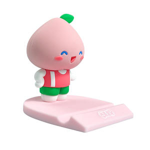 Dessin animé personnalisé PVC caoutchouc souple support pour téléphone portable poupée stéréoscopique mignonne boîte aveugle de voiture cadeau de bureau promotionnel - Product Image 1