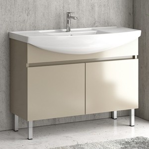 Mobile da Bagno di Lusso Kamalu BN-100C da 100cm con 2 Ante e Lavabo in Ceramica - Product Image 2