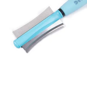 Russia Hot Sale Two Sided Pet Grooming Products Deshedding Tool Grooming Brush for Dog and Cat