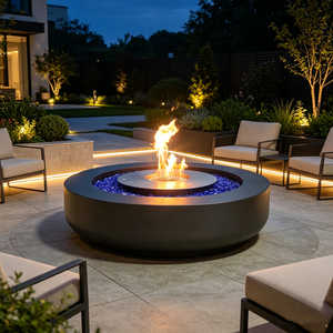 <span class=keywords><strong>Chimenea</strong></span> de <span class=keywords><strong>Bioetanol</strong></span> Redonda de Lujo, Independiente, con Control de Llama de Combustión Limpia y Protección de Seguridad para Villas, Resorts y Patios - Product Image 2