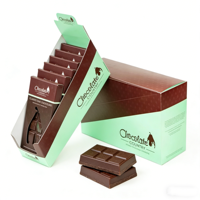 Boîte d'emballage personnalisée pour barre protéinée au chocolat brownie avec technologie de marquage à chaud UV