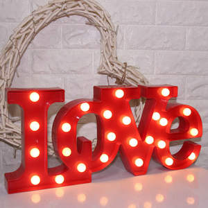 Personalizzato metallo LED marquee lettere vintage luce lampadina lettera segno i segni della lettera di amore di nozze per le decorazioni di nozze - Product Image 3