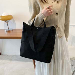 Custom Heavy-Duty Reusable Cotton Handle Canvas Tote Bags Eco-Friendly Satin White Black Printed Logo for Women's Shopping - Product Image 4