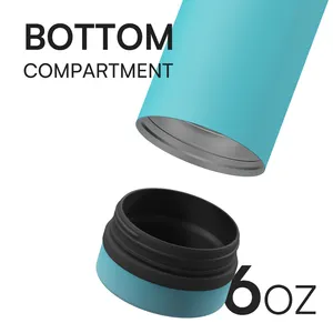 Popular 32 Oz 2 In 1 Thermal Vacuum Flask Stainless Steel Insulated Sports Water Bottle With Storage Bottom